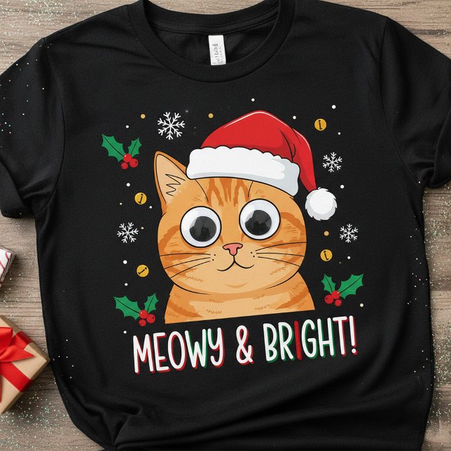 T-shirt Meowy & Bright Christmas V-Cat – Funny Santa Cat  (Créateur téléchargé)