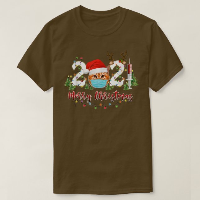 T-shirt Meowy Catmas Cat Wear Masque casquette père Noël j (Design devant)
