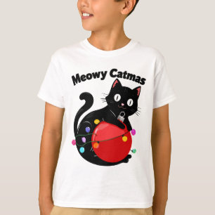 T-shirt Meowy Catmas - Chat avec ornement de Noël