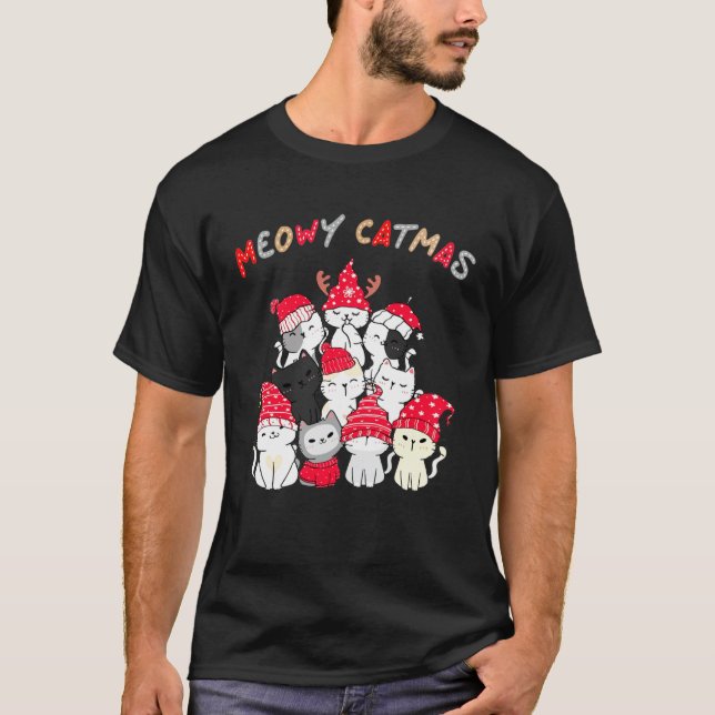 T-shirt Meowy Catmas Noël (Devant)