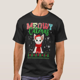 T-shirt Meowy Catmas Noël Chape Chat Écharpe Moche