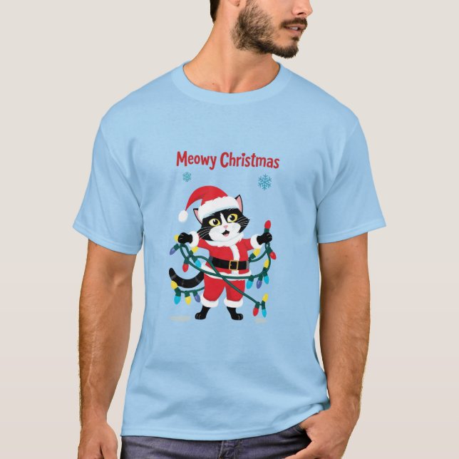 T-shirt Meowy Christmas (Devant)