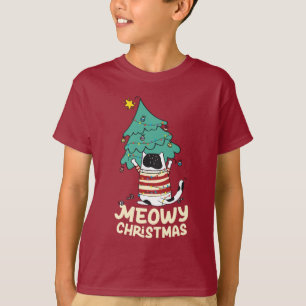 T-shirt Meowy Christmas Funny Amoureux des chats