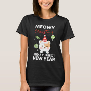 T-shirt Meowy Christmas Funny Chat 
