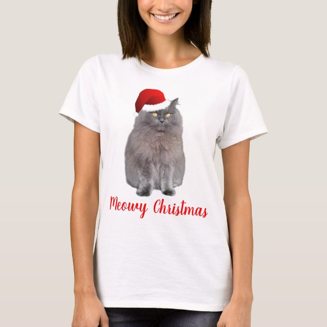 T-shirt Meowy Christmas Kitty (Devant)