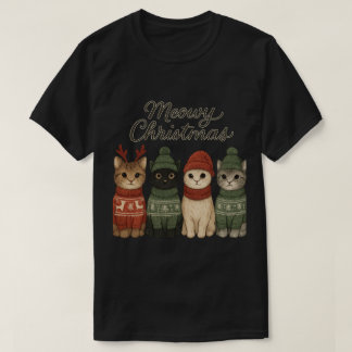 T-shirt Meowy Noël Chats Mignons | Fêtes Enjouées