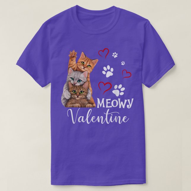 T-shirt Meowy Valentine Chats Cute Kitten Chat Valentines  (Design devant)