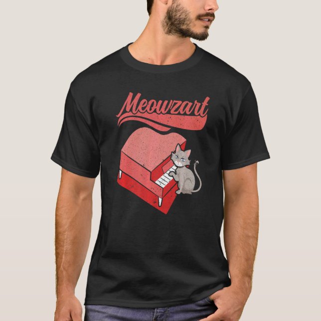 T-shirt Meowzart Musicien d'instruments de musique Pianist (Devant)
