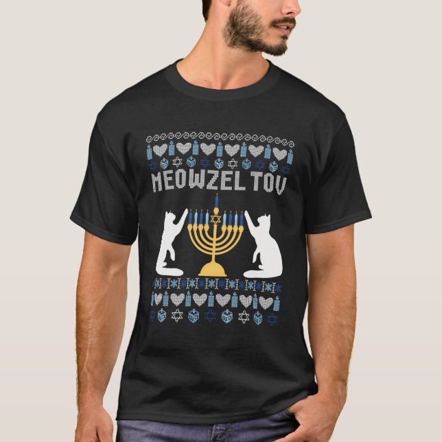 T-shirt Meowzel Tov Chanukah (Devant)
