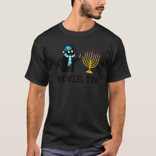T-shirt Meowzel Tov Chanukah Juif Propriétaire de Chat Moc
