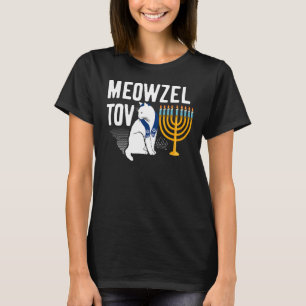 T-shirt Meowzel Tov Chat Chanukah Hanoukka Fête juive