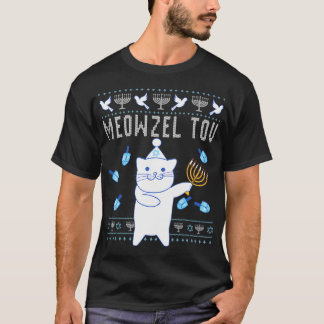 T-shirt Meowzel Tov Chat de Noël juif Drôle moche