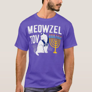 T-shirt Meowzel Tov Drôle Chat Chanukah Hanoukka Hol Juif