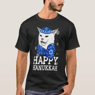 T-shirt Meowzel Tov Joyeux Hanukkah Smudge Cat Meme  Fête