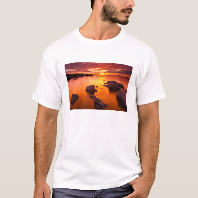 T-shirt Mer d'Orange, coucher du soleil, Californie (Devant)