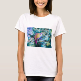 T-shirt Mer doré, poisson mignon coloré