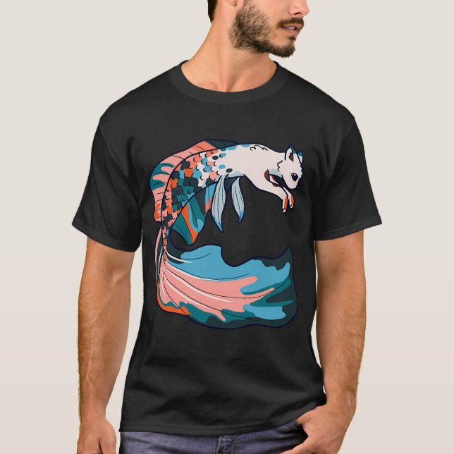 T-shirt mer-kitty (modèle 1, couleurs 2/3) (Devant)