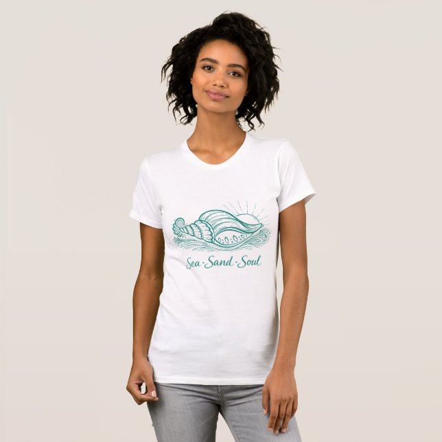 T-shirt « Mer • Sable • Âme » (Devant entier)