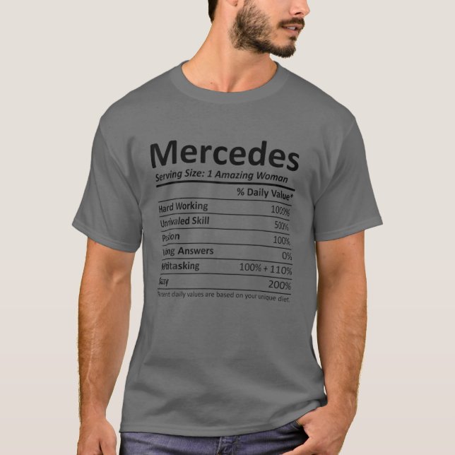 T-shirt MERCEDES Nutrition Personnalisée Funny Christmas N (Devant)