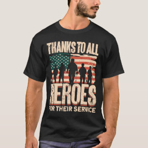 T-shirt Merci À Tous Les Héros Pour Leurs Anciens Combatta