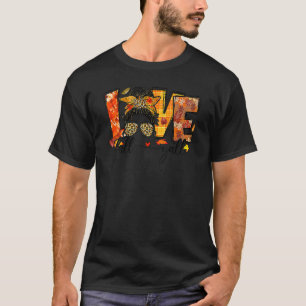T-shirt Merci Amour Automne Yall Retro Automne Messy Bun T