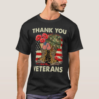 T-shirt Merci Anciens Combattants Bottes de Combat Populai