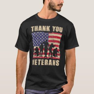 T-shirt Merci Anciens Combattants Drapeau Américain Hommes