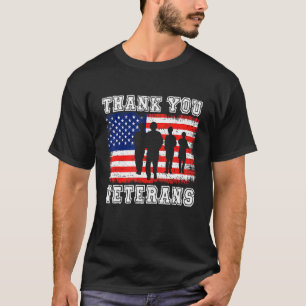 T-shirt Merci Anciens Combattants Drapeau Américain Soldat