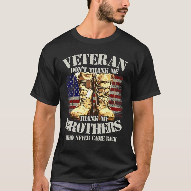 T-shirt Merci Anciens Combattants Frères Combat Boots Chie (Devant)