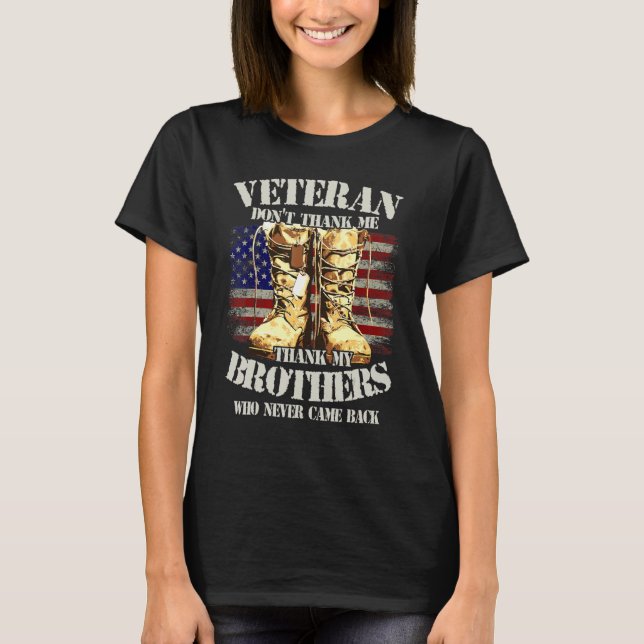 T-shirt Merci Anciens Combattants Frères Combat Boots Chie (Devant)