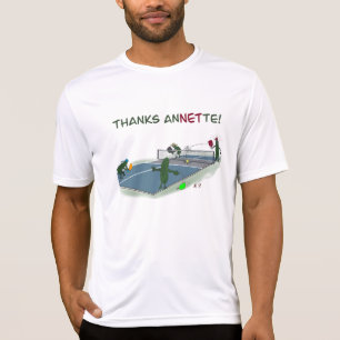 T-shirt Merci Annette pickleball frappe le net