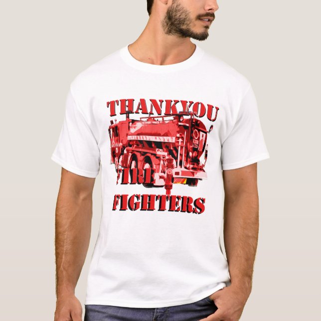 T-shirt Merci aux pompiers, (Devant)