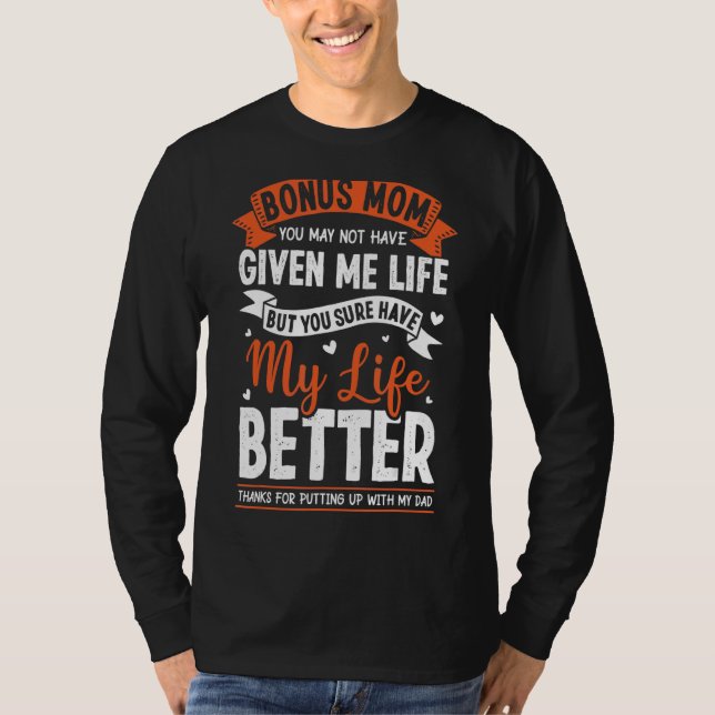 T-shirt Merci Bonus Maman Stepmère Stepmaman Pour Fille (Devant)