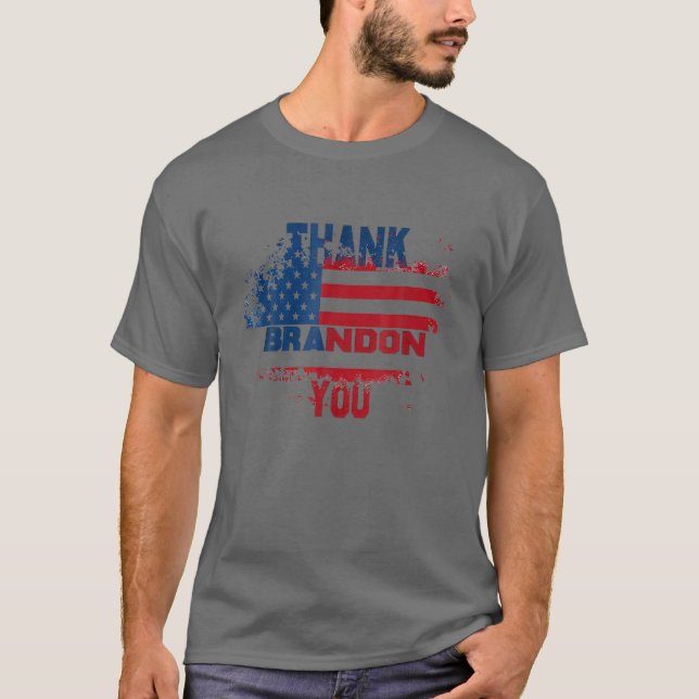 T-shirt Merci Brandon Drapeau Usa Let’S Go Brandon (Devant)