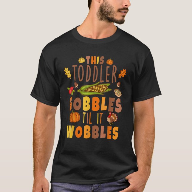 T-shirt Merci Citrouille Gobble Jusqu'À ce que vous tourbi (Devant)
