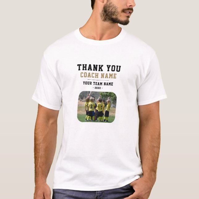 T-shirt Merci Coach Nom de l'équipe Photo (Devant)