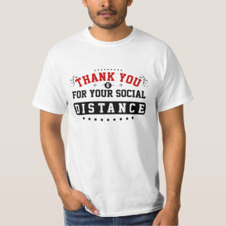 T-shirt Merci - Distance sociale blanche