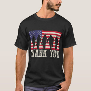 T-shirt Merci Drapeau Américain Patriotique Pour Hommes Fe