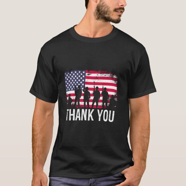 T-shirt Merci Drapeau États-Unis (Devant)