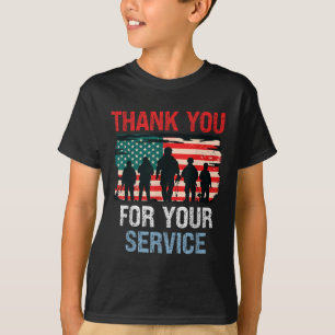 T-shirt Merci Drapeau Usa Pour Votre Service - Mémorial