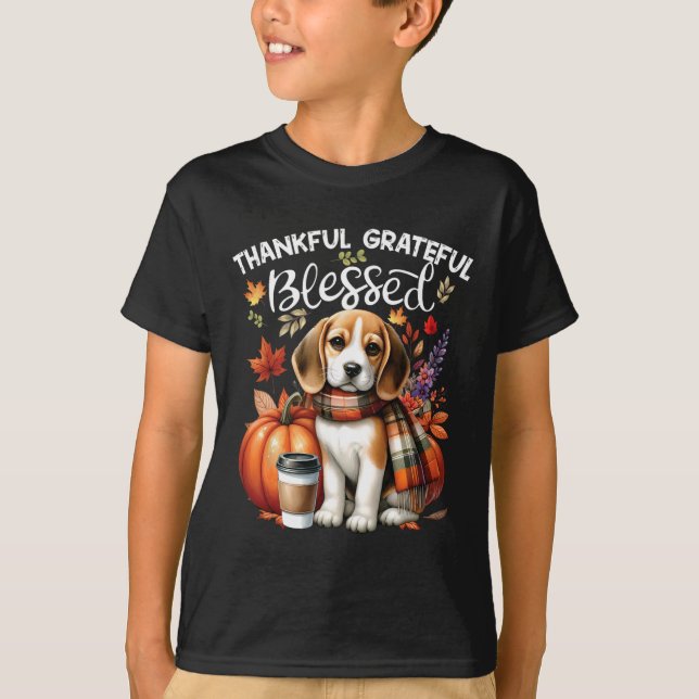 T-shirt Merci gracieux Beagle Chien Heureux Chute Y' (Devant)