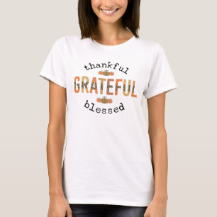 T-shirt Merci Grateful Blessé mignon automne Thanksgiving