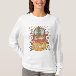 T-shirt Merci Grateful Citrouille cuisine   Automne A