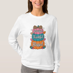 T-shirt Merci Grateful Citrouille cuisine Automne A