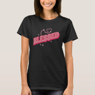 T-shirt Merci Grateful Femmes Coeurs roses