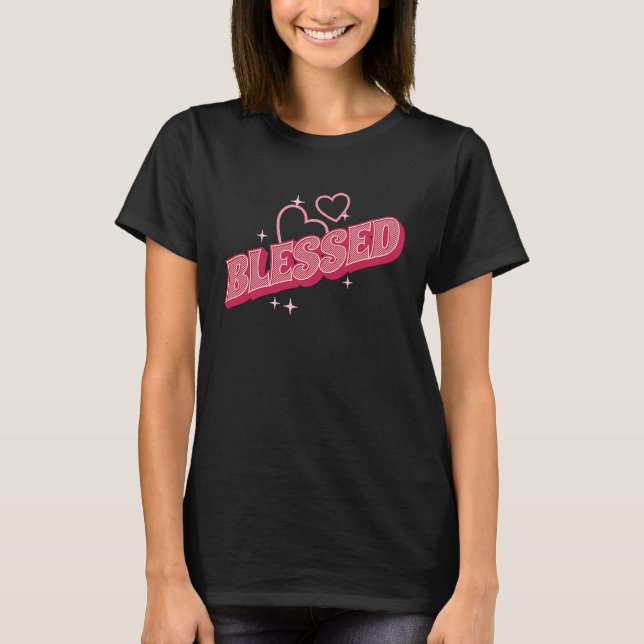 T-shirt Merci Grateful Femmes Coeurs roses (Devant)