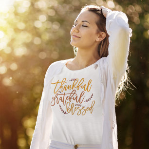 T-shirt Merci Grateful Gratitude Thanksgiving