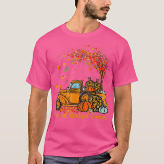 T-shirt Merci Gratuit Heureux Camion Automne Tombant Lea