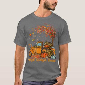 T-shirt Merci Gratuit Heureux Camion Automne Tombant Lea