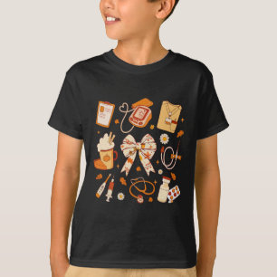 T-shirt Merci Infirmière Automne Stethoscope Coquette Bow